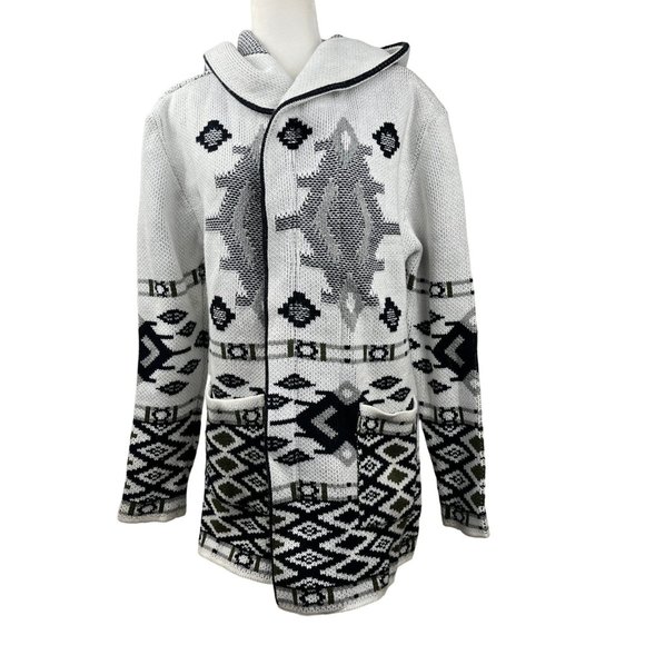 ONE IN A MILLION Other - MENS CHUNKY LONG FULL ZIP SWEATER ONE IN A MILLION SIZE L HOOD